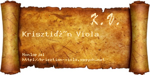 Krisztián Viola névjegykártya